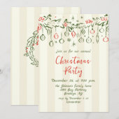 Funky Hand Drawn Whimsical Christmas Holiday Party Kaart (Voorkant / Achterkant)