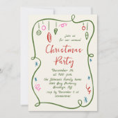 Funky Hand Drawn Whimsical Christmas Holiday Party Kaart (Voorkant)