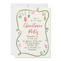 Funky Hand Drawn Whimsical Christmas Holiday Party