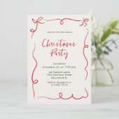 Funky Hand Drawn Whimsical Christmas Holiday Party Kaart (Staand voorkant)
