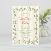 Funky Hand Drawn Whimsical Christmas Holiday Party Kaart (Staand voorkant)