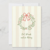 Funky Hand Drawn Whimsical Christmas Holiday Party Kaart (Achterkant)