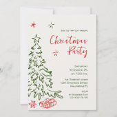 Funky Hand Drawn Whimsical Christmas Holiday Party Kaart (Voorkant)
