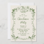 Funky Hand Drawn Whimsical Christmas Holiday Party Kaart (Voorkant)