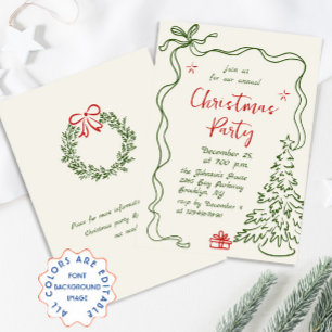 Funky Hand Drawn Whimsical Christmas Holiday Party Kaart