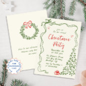 Funky Hand Drawn Whimsical Christmas Holiday Party Kaart