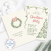 Funky Hand Drawn Whimsical Christmas Holiday Party Kaart
