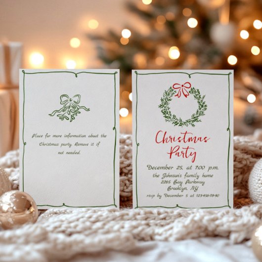 Funky Hand Drawn Whimsical Christmas Holiday Party Kaart