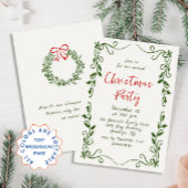 Funky Hand Drawn Whimsical Christmas Holiday Party Kaart