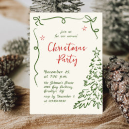 Funky Hand Drawn Whimsical Christmas Holiday Party Kaart