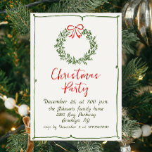 Funky Hand Drawn Whimsical Christmas Holiday Party