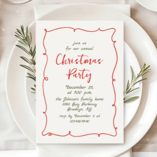 Funky Hand Drawn Whimsical Christmas Holiday Party Kaart