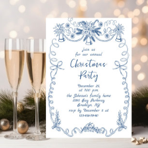Funky Hand Drawn Whimsical Christmas Holiday Party Kaart