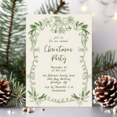 Funky Hand Drawn Whimsical Christmas Holiday Party Kaart