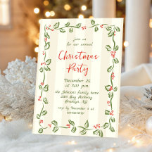 Funky Hand Drawn Whimsical Christmas Holiday Party