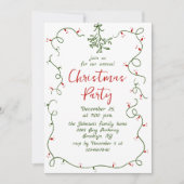 Funky Hand Drawn Whimsical Christmas Holiday Party Kaart (Voorkant)