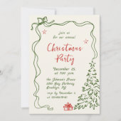 Funky Hand Drawn Whimsical Christmas Holiday Party Kaart (Voorkant)