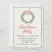 Funky Hand Drawn Whimsical Christmas Holiday Party Kaart (Voorkant)