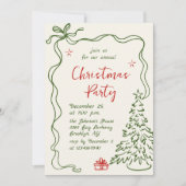 Funky Hand Drawn Whimsical Christmas Holiday Party Kaart (Voorkant)