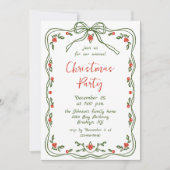 Funky Hand Drawn Whimsical Christmas Holiday Party Kaart (Voorkant)