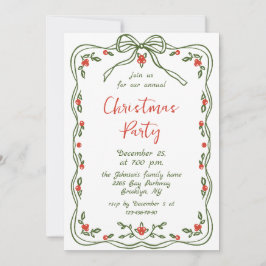 Funky Hand Drawn Whimsical Christmas Holiday Party Kaart