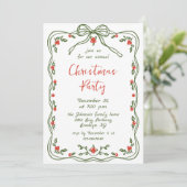 Funky Hand Drawn Whimsical Christmas Holiday Party Kaart (Staand voorkant)