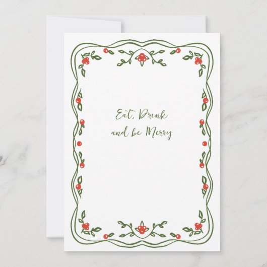 Funky Hand Drawn Whimsical Christmas Holiday Party Kaart (Achterkant)