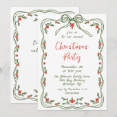 Funky Hand Drawn Whimsical Christmas Holiday Party Kaart (Voorkant / Achterkant)