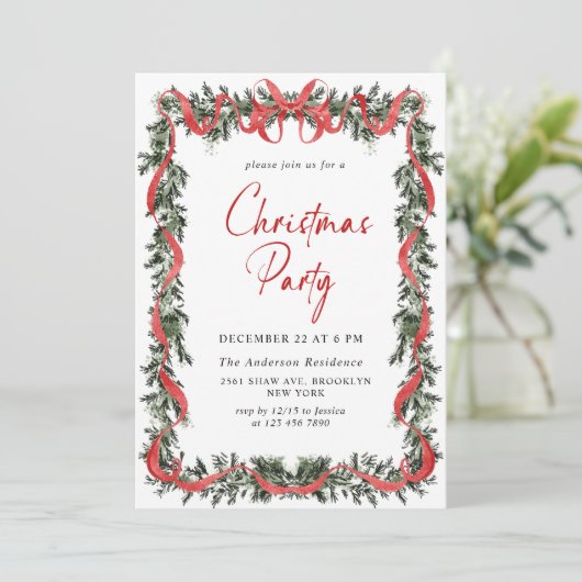 Funky Hand Drawn Whimsical Christmas Holiday Party Kaart (Staand voorkant)