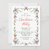 Funky Hand Drawn Whimsical Christmas Holiday Party Kaart (Voorkant)