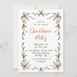 Funky Hand Drawn Whimsical Christmas Holiday Party Kaart