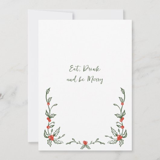 Funky Hand Drawn Whimsical Christmas Holiday Party Kaart (Achterkant)