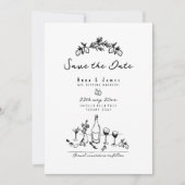 funky hand getekend grillige Italiaanse bruiloft Kaart (Voorkant)