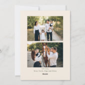 Funky Hand getekend grillige retro kerst 3 foto Feestdagenkaart (Achterkant)