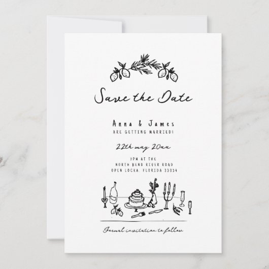 funky hand getekend grillige trendy Italiaanse bru Kaart (Voorkant)