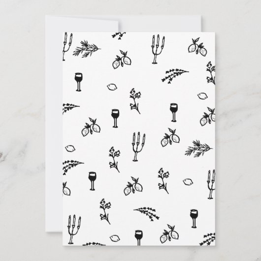 funky hand getekend grillige trendy Italiaanse bru Kaart (Achterkant)