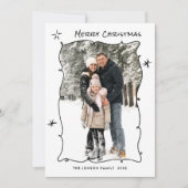 Funky Hand getekend krabbel retro kerst 5 foto Feestdagenkaart (Voorkant)