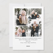 Funky Hand getekend krabbel retro kerst 5 foto Feestdagenkaart (Achterkant)