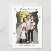 Funky Hand getekend krabbel retro kerst 5 foto Feestdagenkaart (Voorkant)