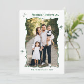 Funky Hand getekend krabbel retro kerst 5 foto Feestdagenkaart (Staand voorkant)