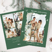 Funky Hand getekend krabbel retro kerst 5 foto Feestdagenkaart