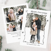 Funky Hand getekend krabbel retro kerst 5 foto Feestdagenkaart