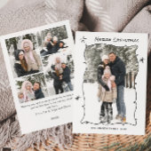 Funky Hand getekend krabbel retro kerst 5 foto Feestdagenkaart