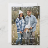 Funky Hand getekend krabbel retro kerst 5 foto Feestdagenkaart (Voorkant)