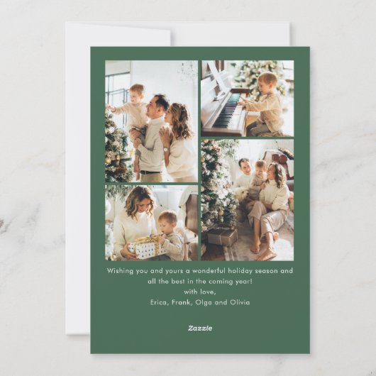 Funky Hand getekend krabbel retro kerst 5 foto Feestdagenkaart (Achterkant)