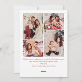 Funky Hand getekend krabbel retro kerst 5 foto Feestdagenkaart (Achterkant)