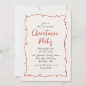 Funky Hand Getekend Whimsisch Kerstfeest Feest Kaart (Voorkant)