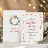 Funky Hand Getekend Whimsisch Kerstfeest Feest Kaart