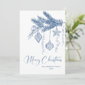 Funky Hand Getekende Krabbel Retro Kerstmis Feestdagenkaart (Staand voorkant)