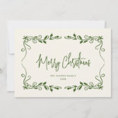 Funky Hand Getekende Krabbel Retro Kerstmis Feestdagenkaart (Voorkant)